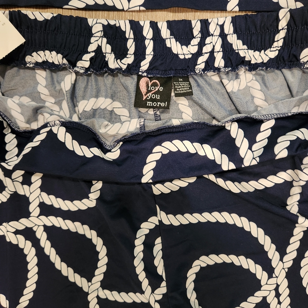 Navy Rope Print Two-Piece Set - Picture 3 of 4